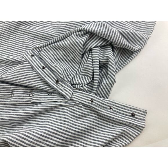 Lululemon Accessories - Lululemon Snap Scarf Shawl Wrap One Size Grey Gray White Stripe Vinyasa Infinity